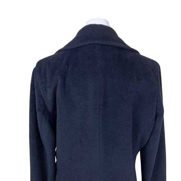 Dana Buchman Sz 6-8 Vtg Angora-Wool Blend Classic Double Breasted Peacoat Black - Picture 8 of 16